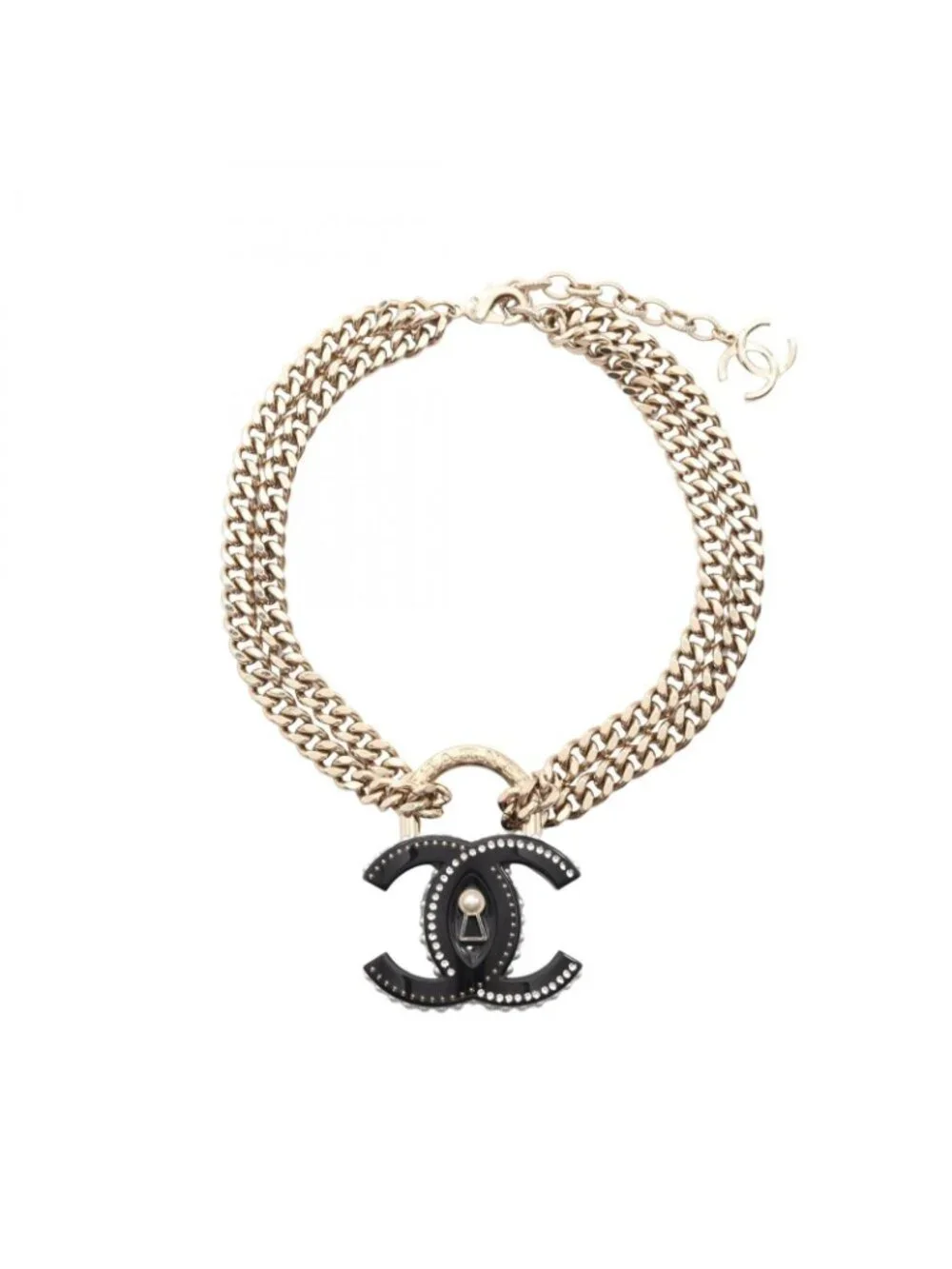 Chanel Choker CC Logo Padlock Motif Necklace